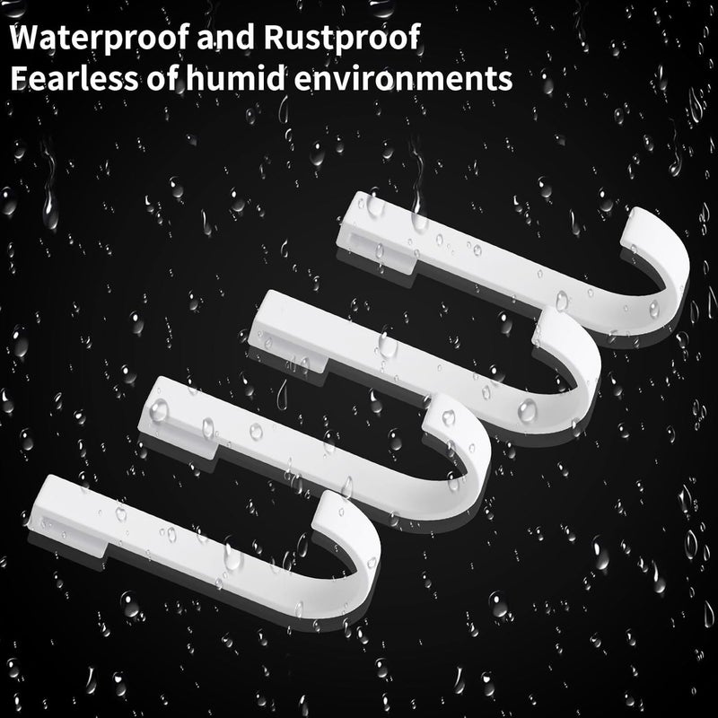 INCREWAY 16PCS J Grid Wall Picture Hooks, Aluminum Hanging Sink Grid Hooks Pot Racks Hooks Snap On Hook Clip-on Hook Wire Rack Hook, White - Image 4